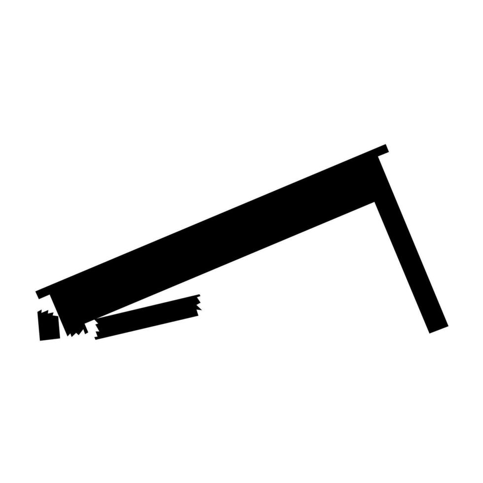 silhouette de une table avec une cassé jambe sur une blanc Contexte. en bois les tables cette sont non plus long adapté pour utilisation et sont dangereux. vecteur