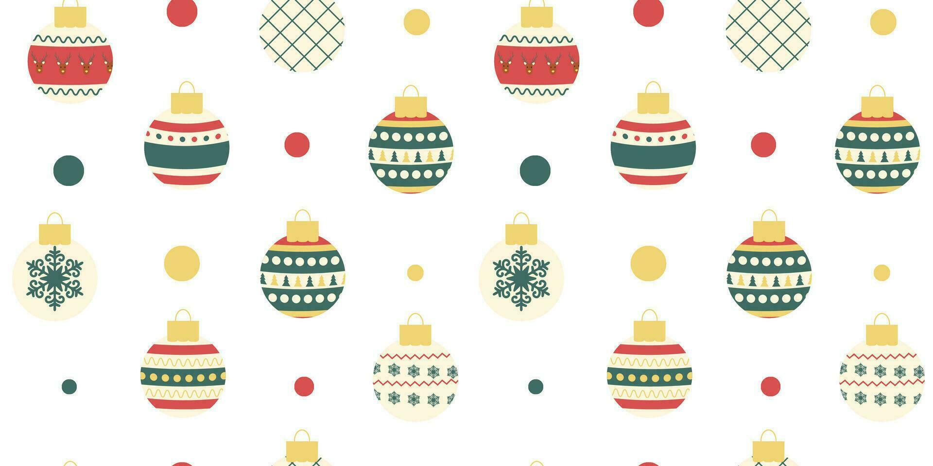 sans couture modèle de Noël jouets avec différent ornements. scandinave style. vecteur illustration. plat conception