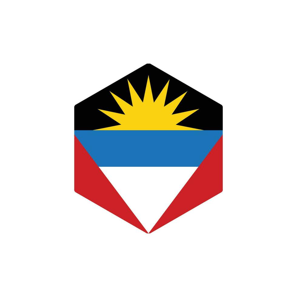 antigua et Barbuda drapeau polygone style badge vecteur illustration