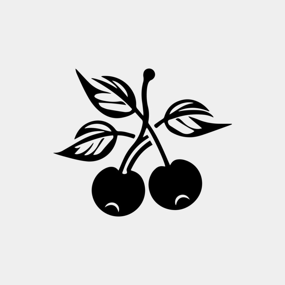 Cerise fruit icône vecteur conception.