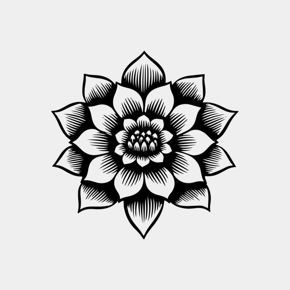 vecteur noir lotus Icônes ensemble sur blanc Contexte. lotus plante. lotus fleur