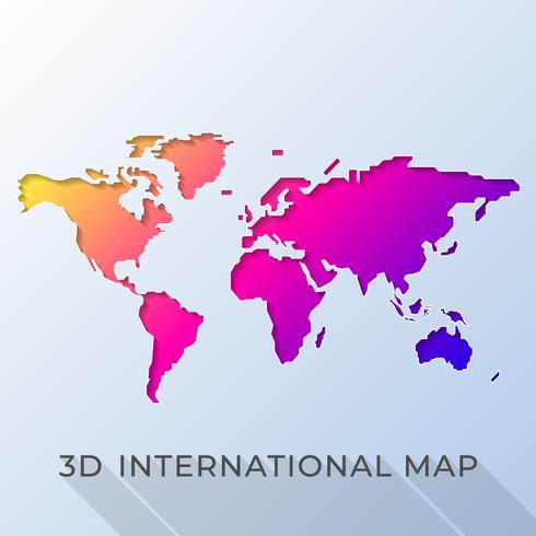 Illustration de vecteur carte du monde coloré