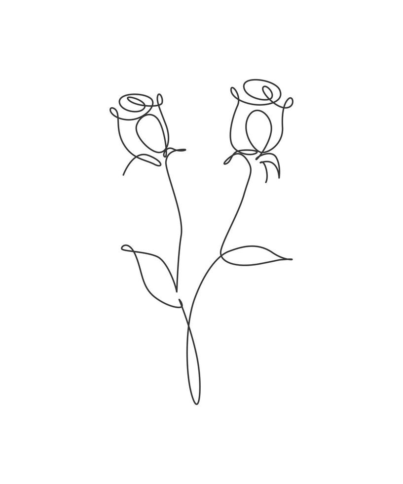 une ligne continue dessinant une belle fleur rose abstraite. concept naturel minimal de beauté fraîche. décoration murale à la maison, affiche, sac fourre-tout, impression de tissu. illustration vectorielle graphique de conception de dessin à une seule ligne vecteur