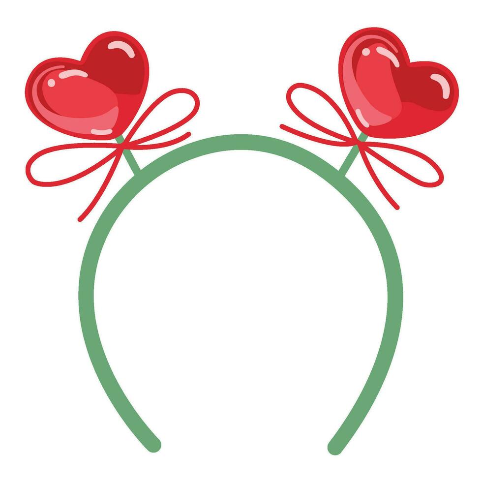 la Saint-Valentin journée Bandeau avec rouge cœur forme oreilles. romantique cheveux bande vecteur illustration pour salutation cartes, bannières, et décor..