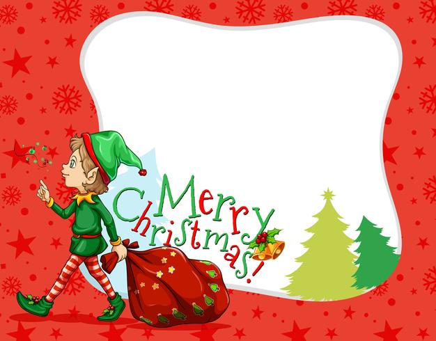 Thème de Noël avec elfe et sac vecteur