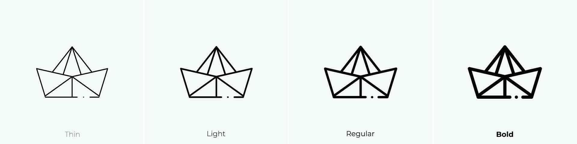 papier bateau icône. mince, lumière, ordinaire et audacieux style conception isolé sur blanc Contexte vecteur