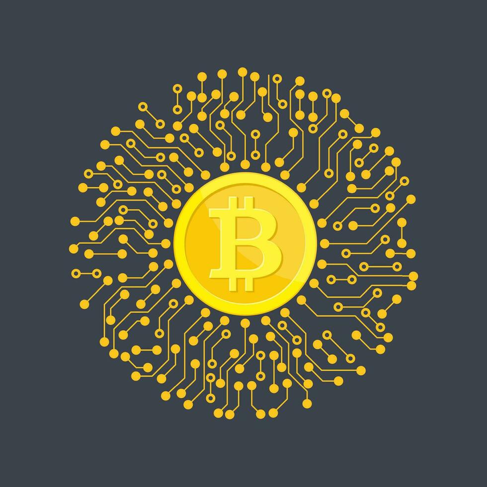 crypto devise Bitcoin. vecteur