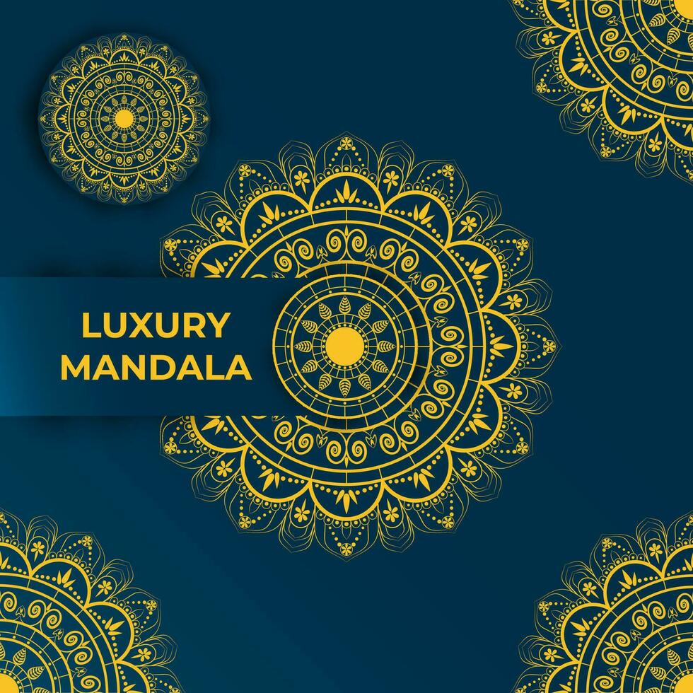 luxe mandala Contexte avec d'or Couleur vecteur