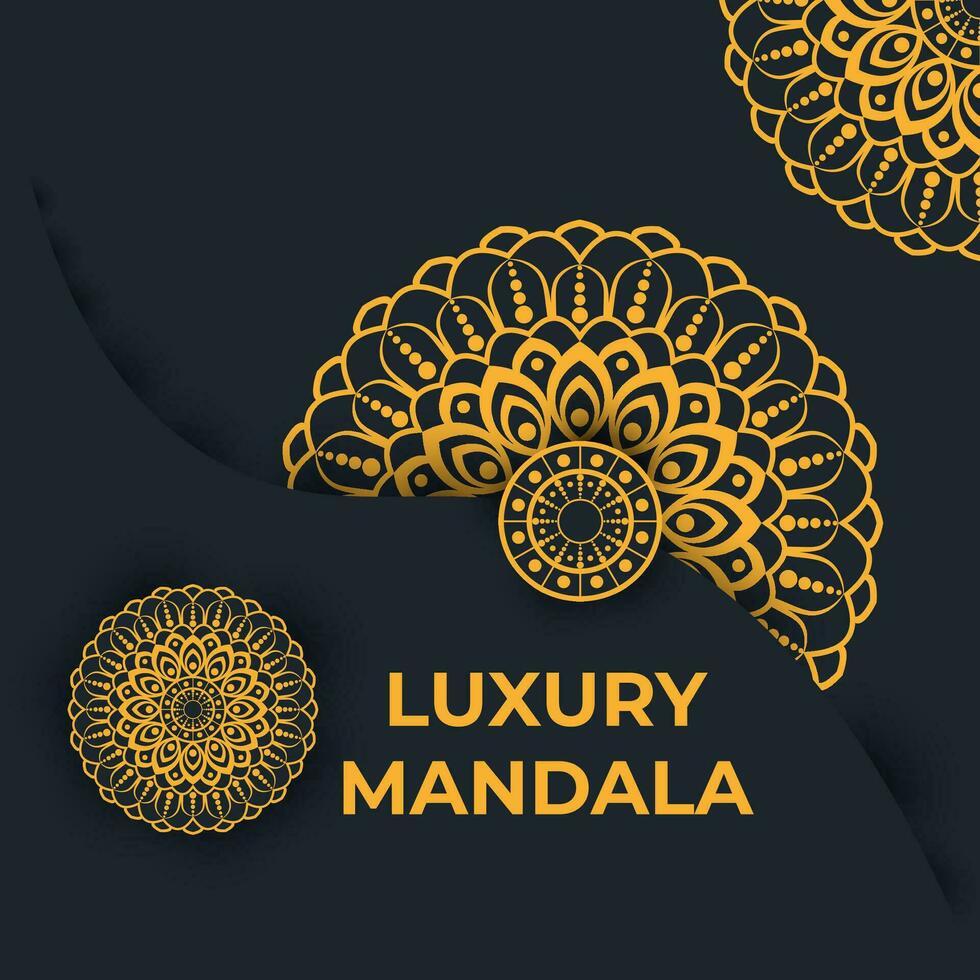 luxe mandala décoratif mandala pour imprimer, affiche, couverture, brochure, prospectus, bannière vecteur