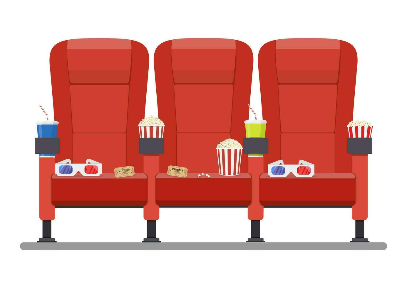 cinéma rouge confortable siège vecteur