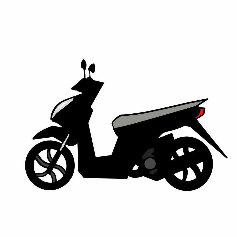 moto matic dans noir vecteur
