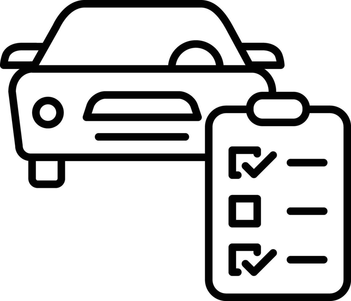 voiture vérifier liste contour vecteur illustration icône