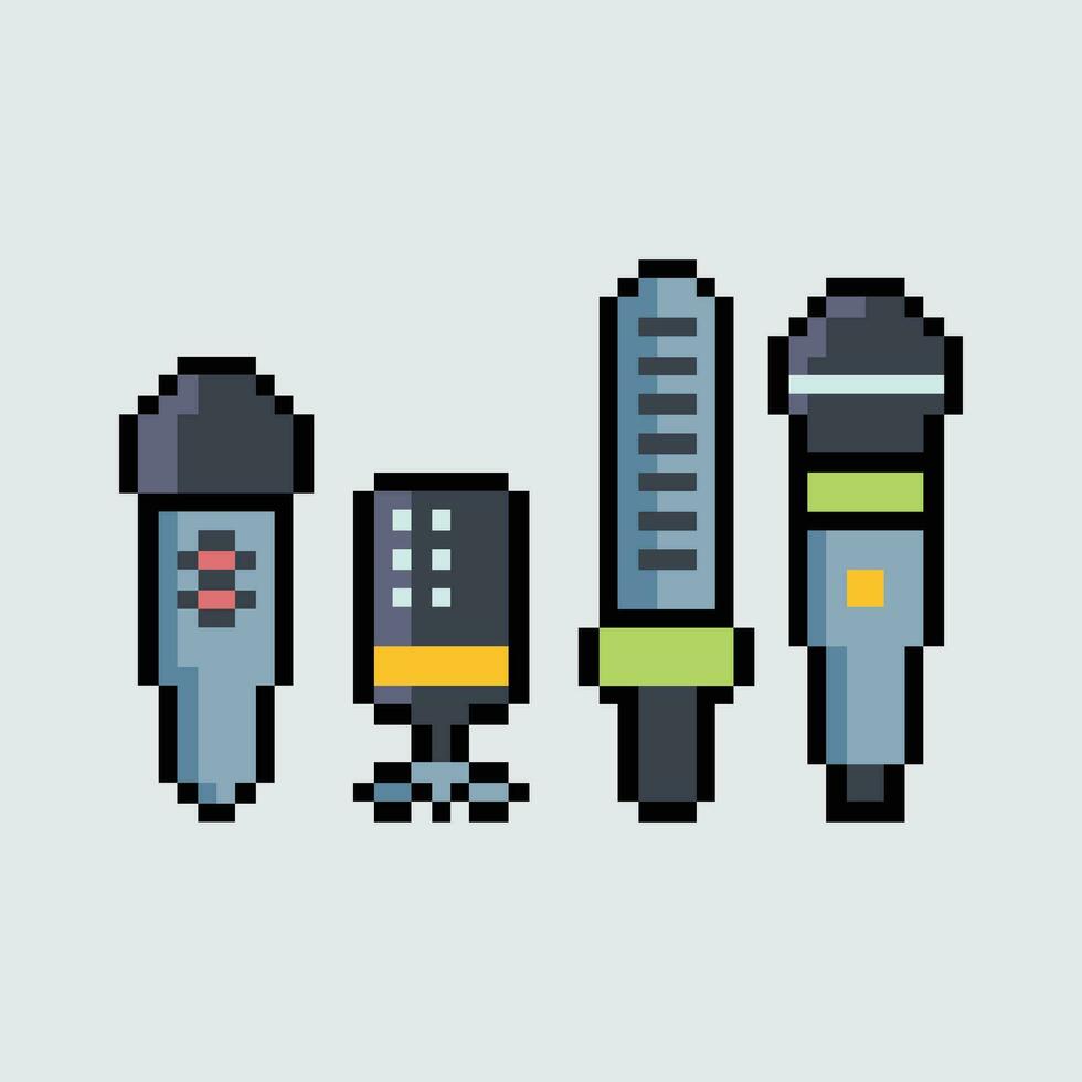 microphone pixel art vecteur illustration