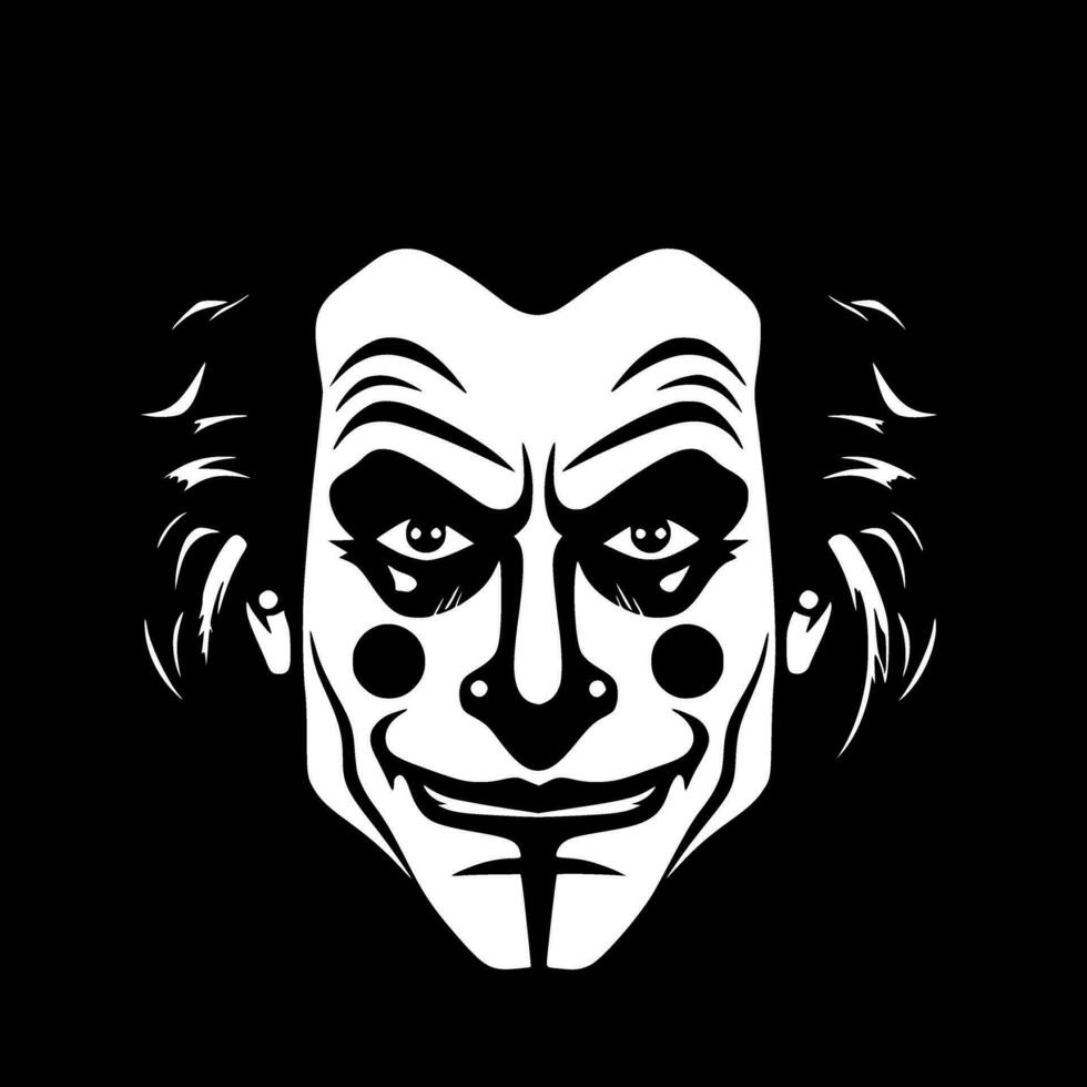 clown, noir et blanc vecteur illustration