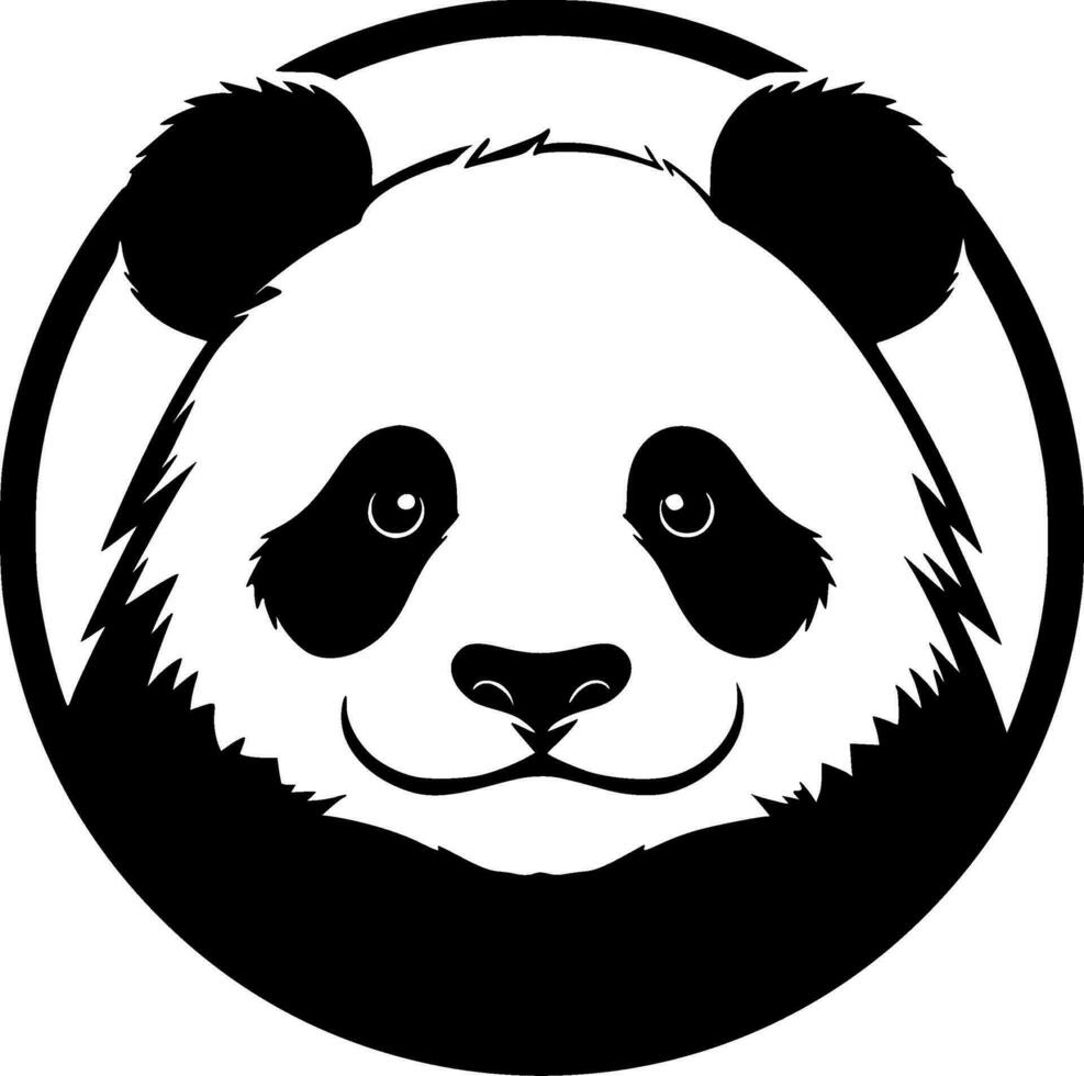 Panda - minimaliste et plat logo - vecteur illustration