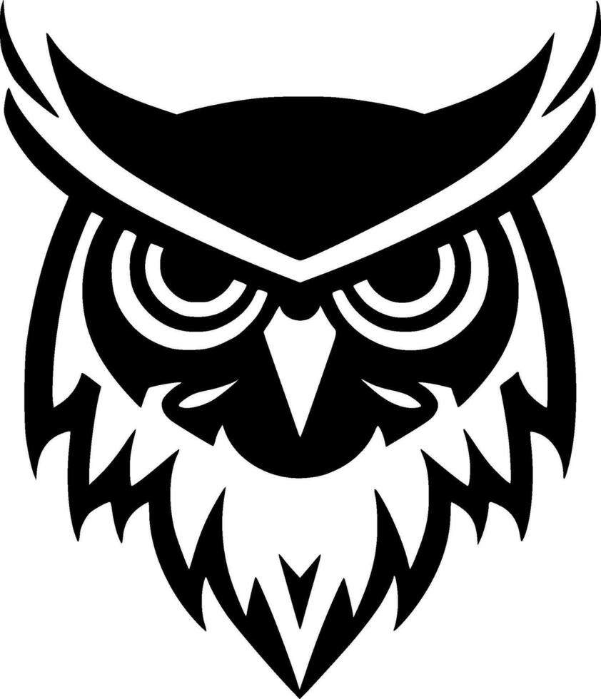 hibou, noir et blanc vecteur illustration