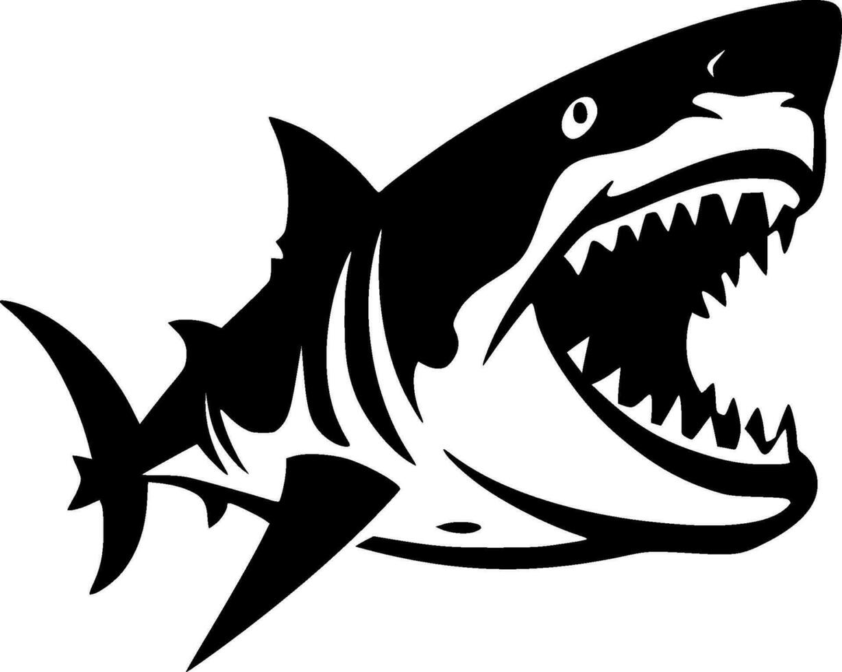 requin - minimaliste et plat logo - vecteur illustration