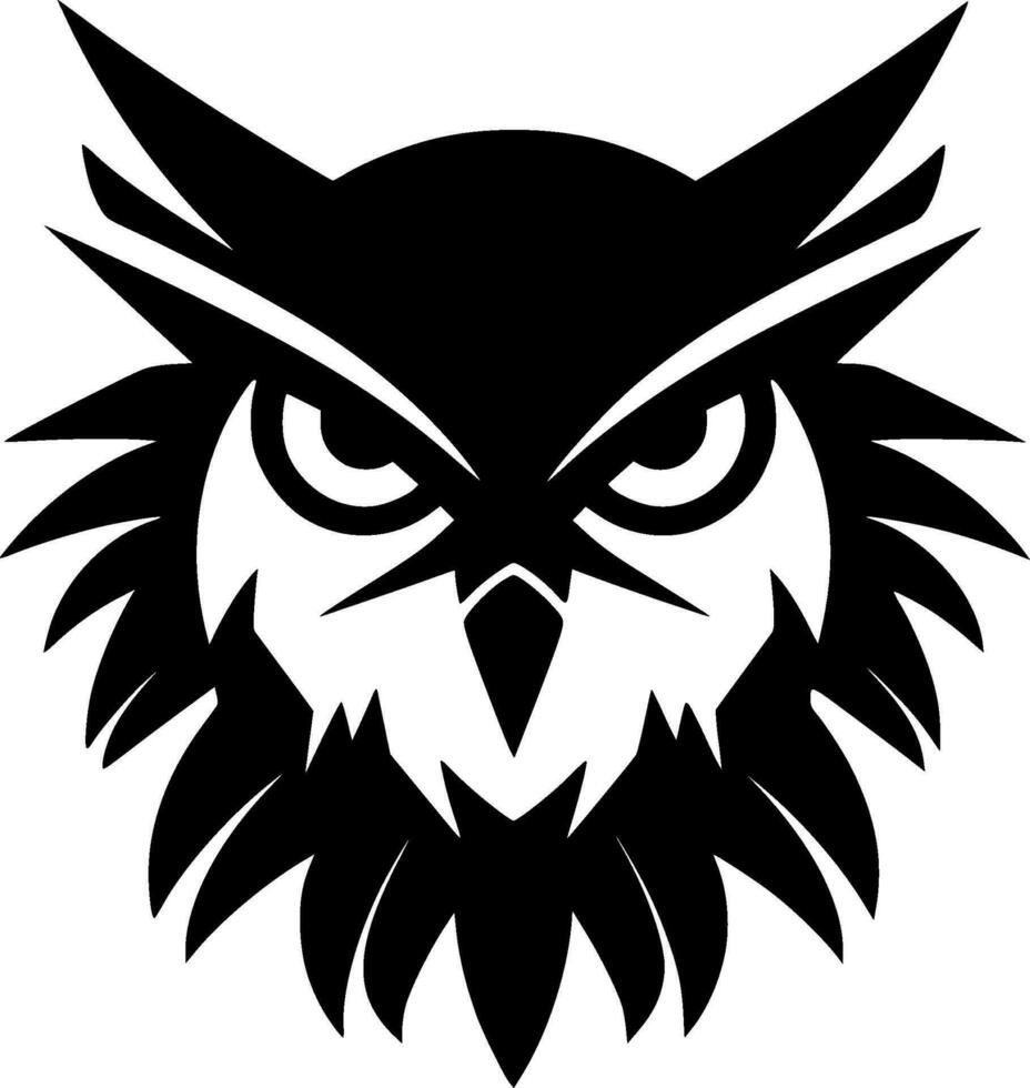 hibou - minimaliste et plat logo - vecteur illustration