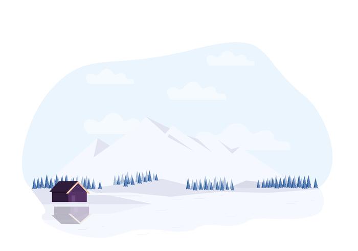 Illustration de paysage d&#39;hiver de vecteur