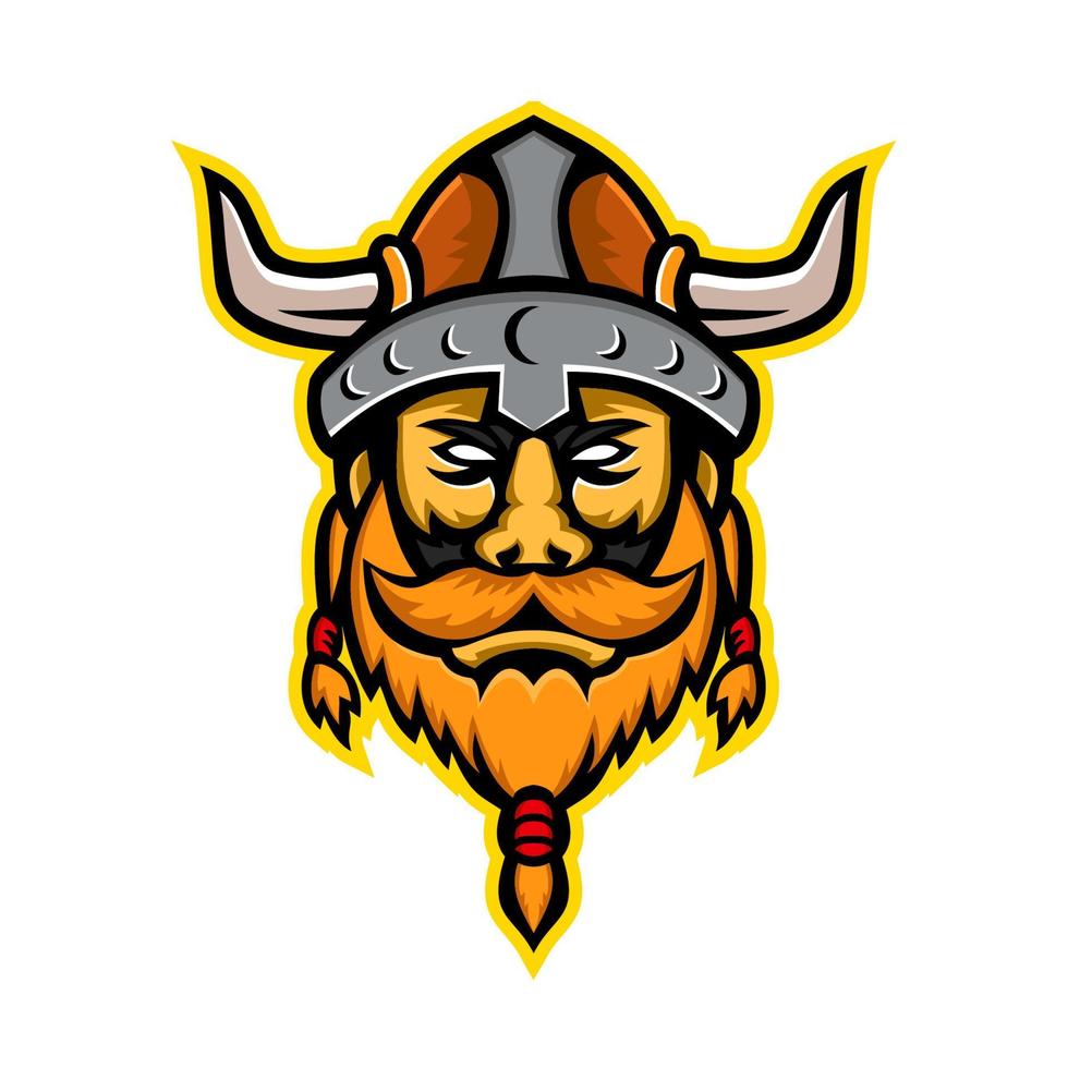 mascotte tête de viking vecteur