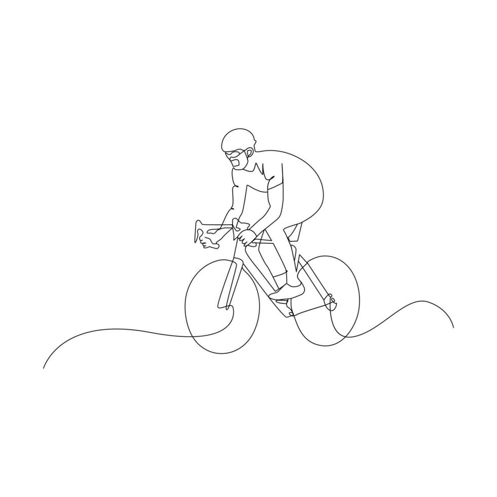 vélo Célibataire continu ligne dessin . branché un ligne dessiner conception vecteur illustration