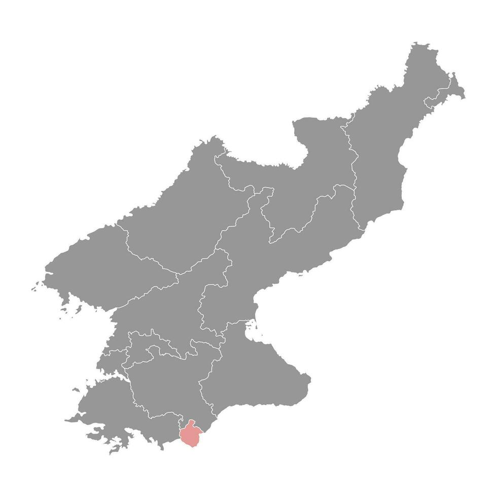 kaesong ville carte, administratif division de Nord Corée. vecteur illustration.