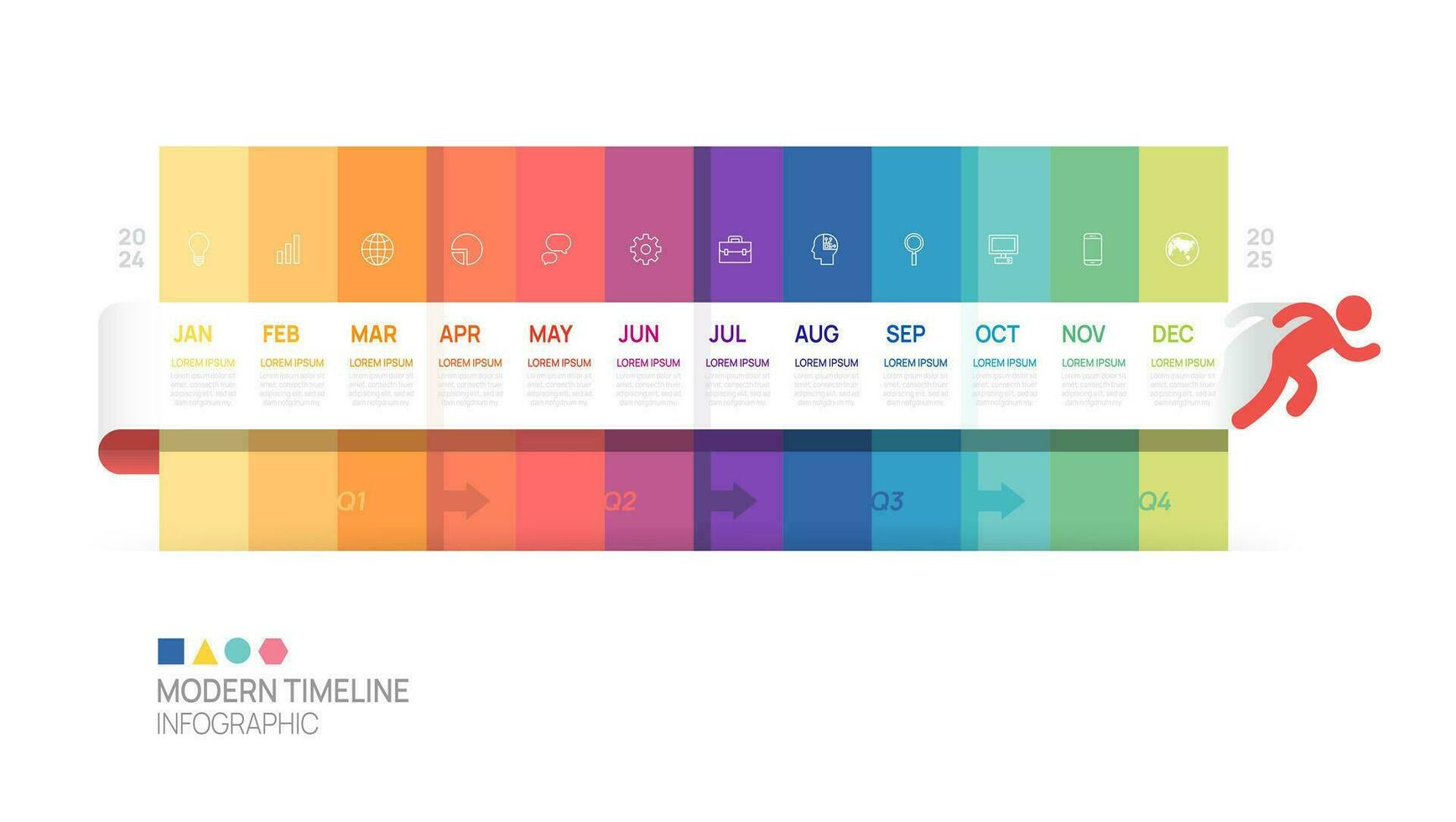 affaires étape chronologie infographie modèle. moderne Étape importante élément chronologie diagramme calendrier et 4 trimestre les sujets, vecteur infographies.