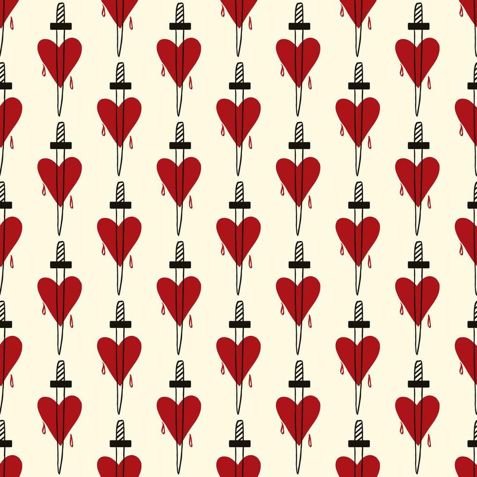 coeur avec fond transparent de poignard. illustration vectorielle vecteur