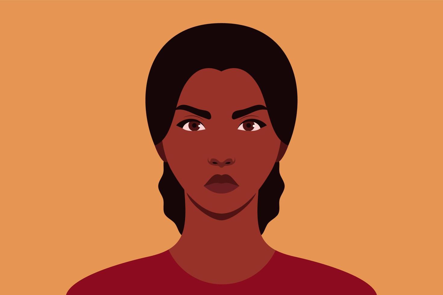 portrait d'une femme afro-américaine en colère vecteur