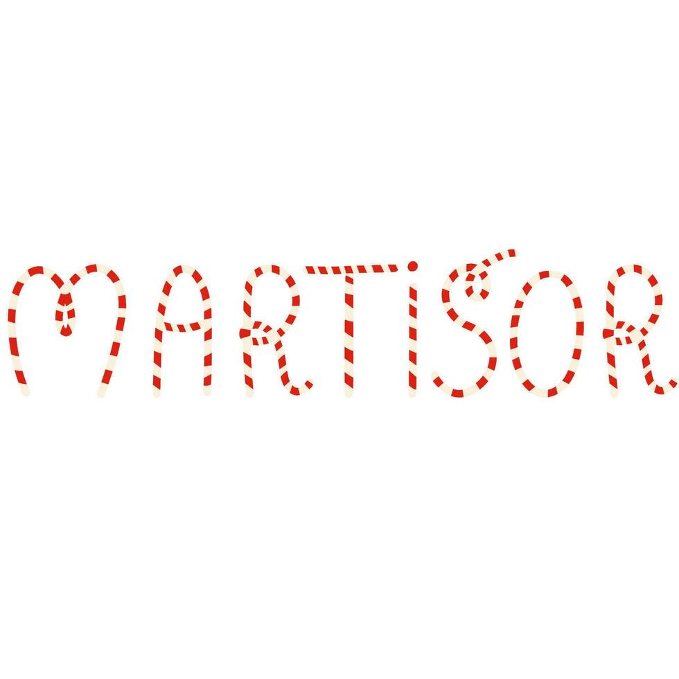 martiseur caractères avec rayé chaîne rouge et blanche. martenitsa symbole de printemps. vecteur