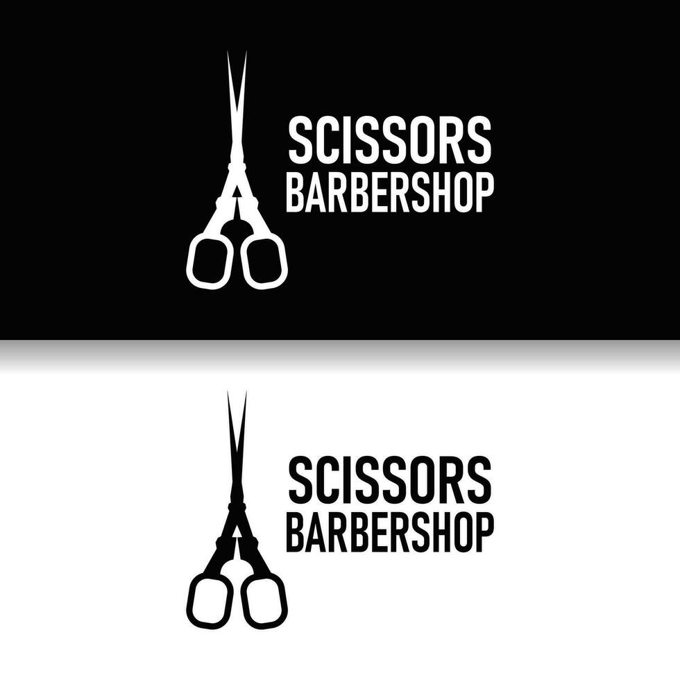 les ciseaux logo conception ancien vieux Facile coiffeur Coupe outil noir silhouette illustration vecteur