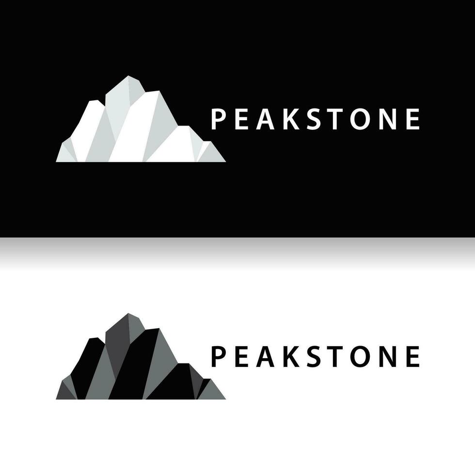 Montagne Roche de pointe logo Facile conception noir silhouette Naturel pierre marque modèle vecteur