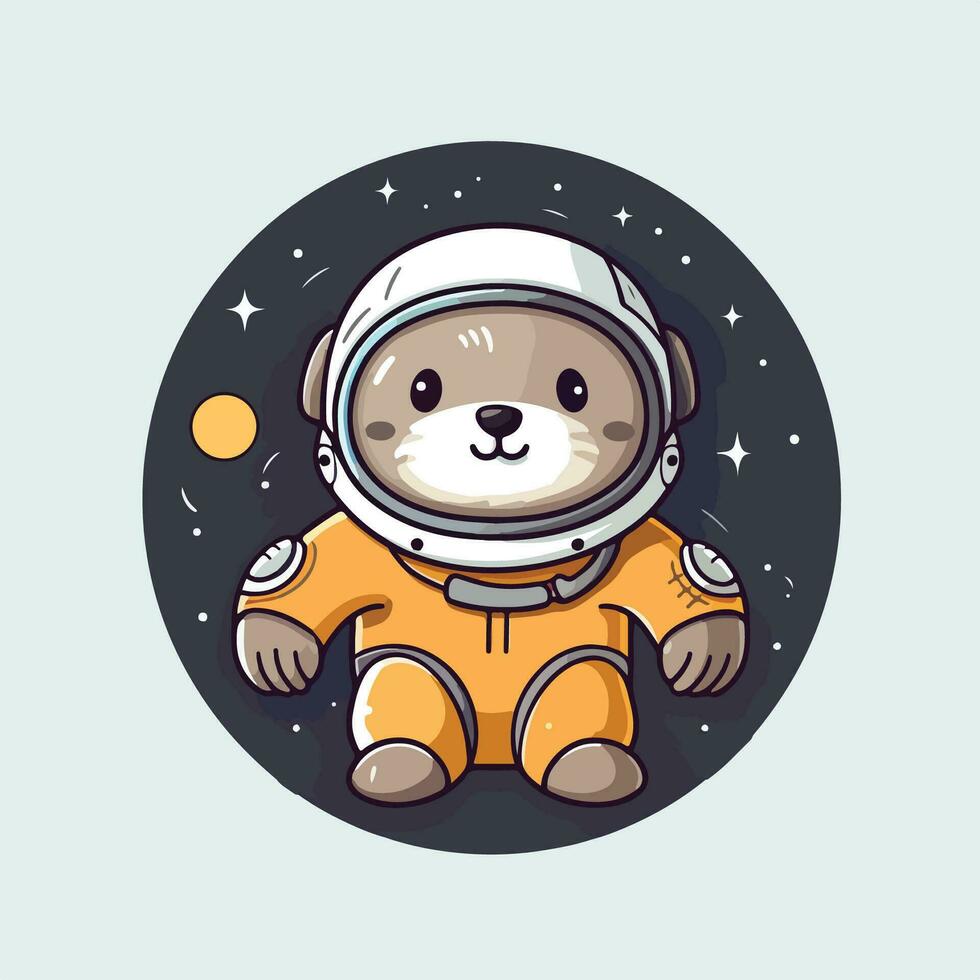 bébé loutre tête dans une espace costume vecteur