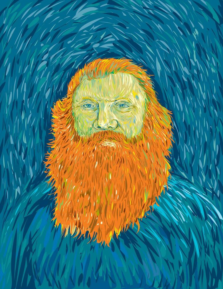 vieux homme avec rouge gingembre barbe Publier impressionnisme art style vecteur