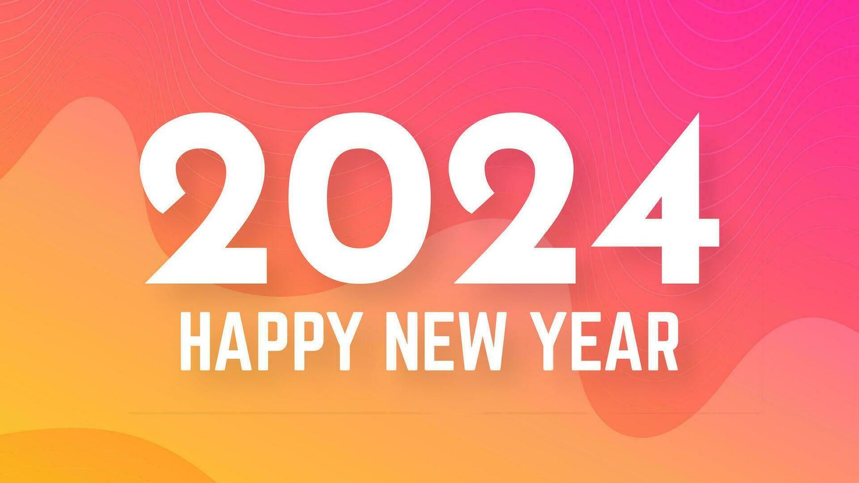 2024 content Nouveau année sur coloré Contexte vecteur