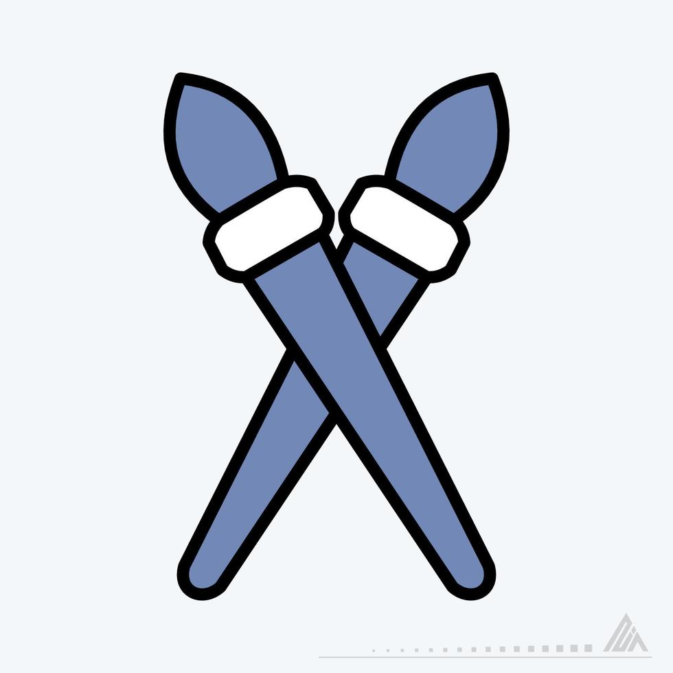 vecteur d'icône de paire de brosses - style bleu foncé