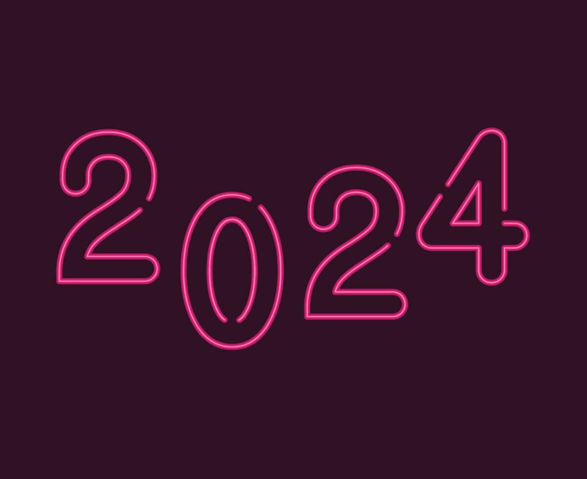 2024 content Nouveau année abstrait rose graphique conception vecteur logo symbole illustration avec violet Contexte