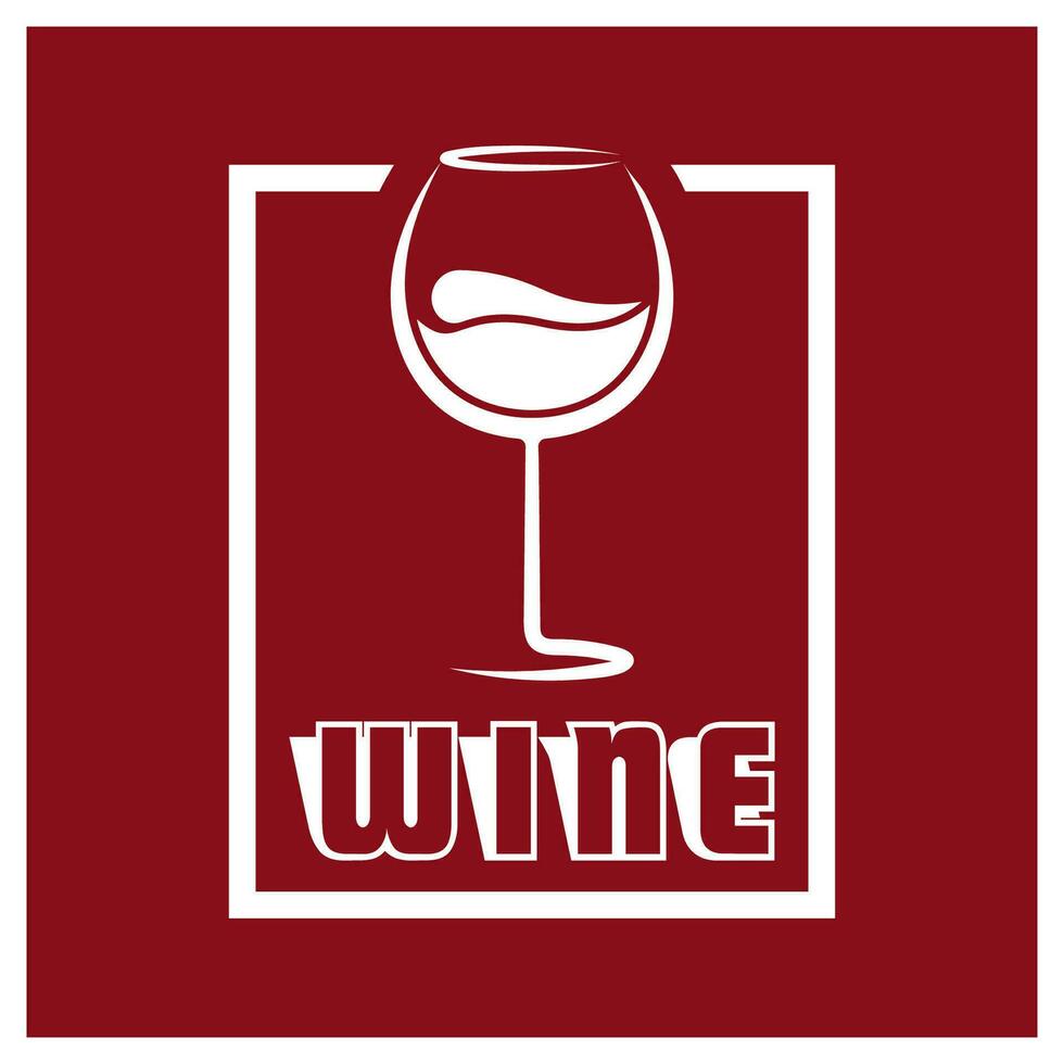 bouteille de vin et logo en verre vecteur