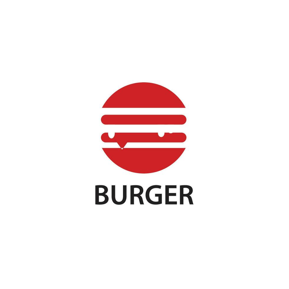 Burger icône logo illustration, plein rouge Couleur vecteur