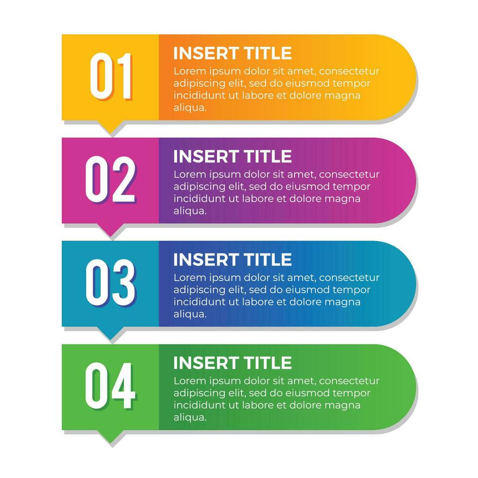 4 Créatif pas pour affaires infographie vecteur