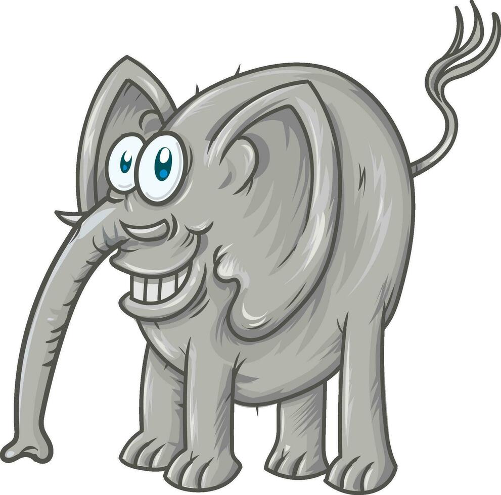 mignonne dessin animé l'éléphant isolé. vecteur illustration