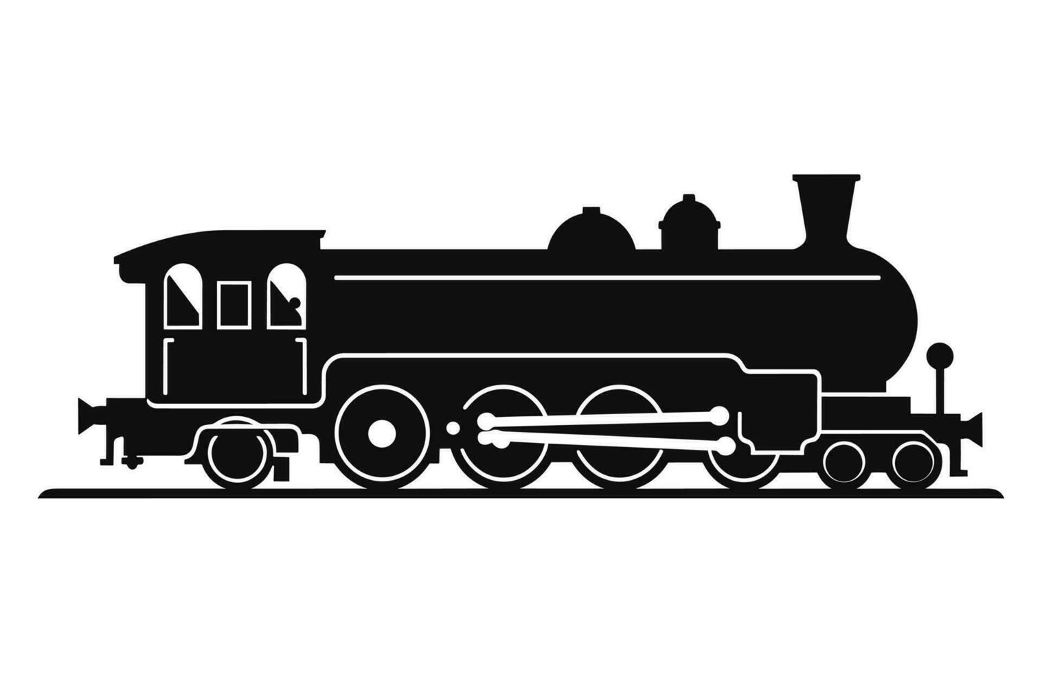 une locomotive train silhouette vecteur isolé sur une blanc Contexte