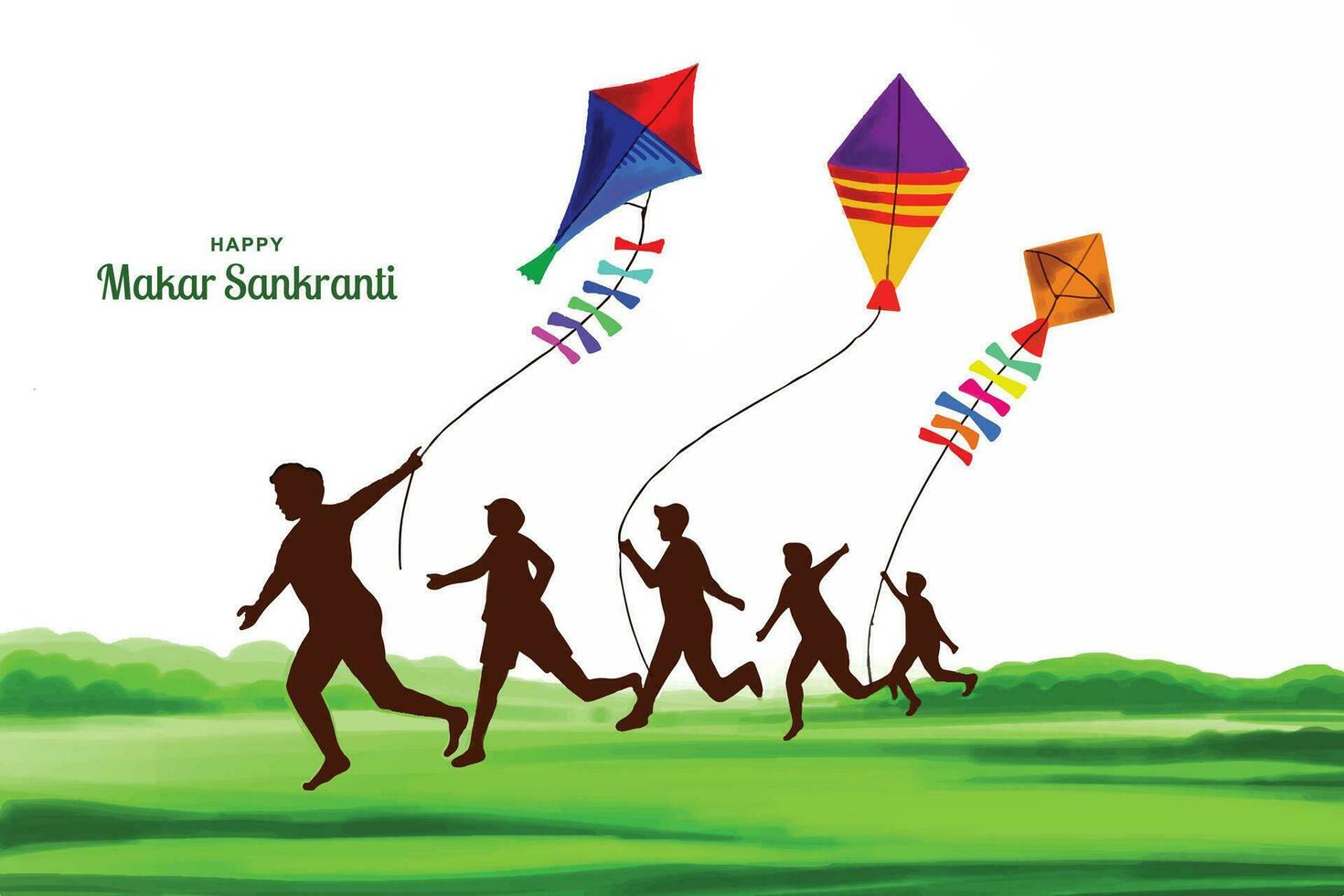 joyeux makar sankranti vacances inde festival fond vecteur