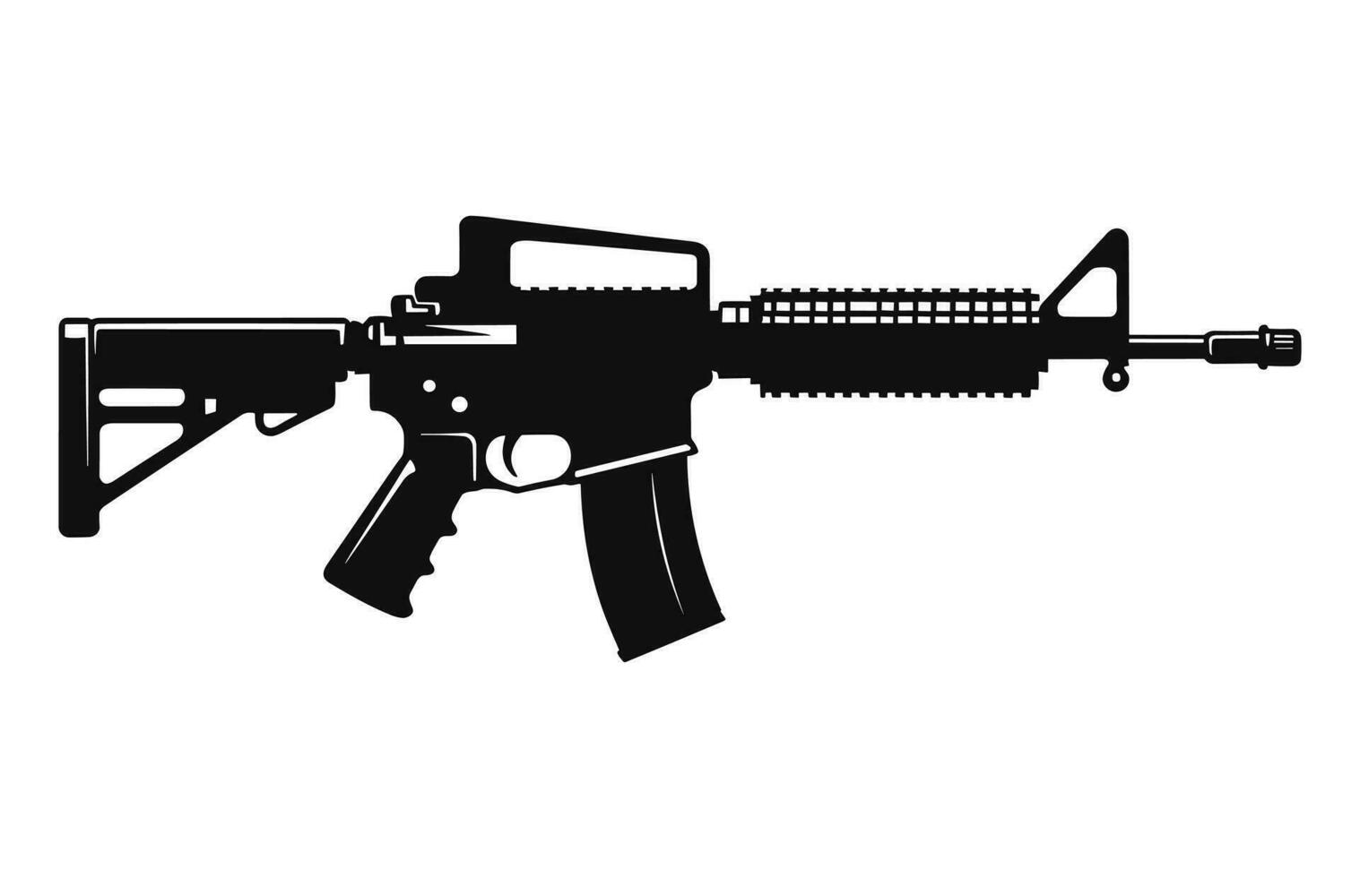 une machine pistolet silhouette vecteur isolé sur une blanc Contexte