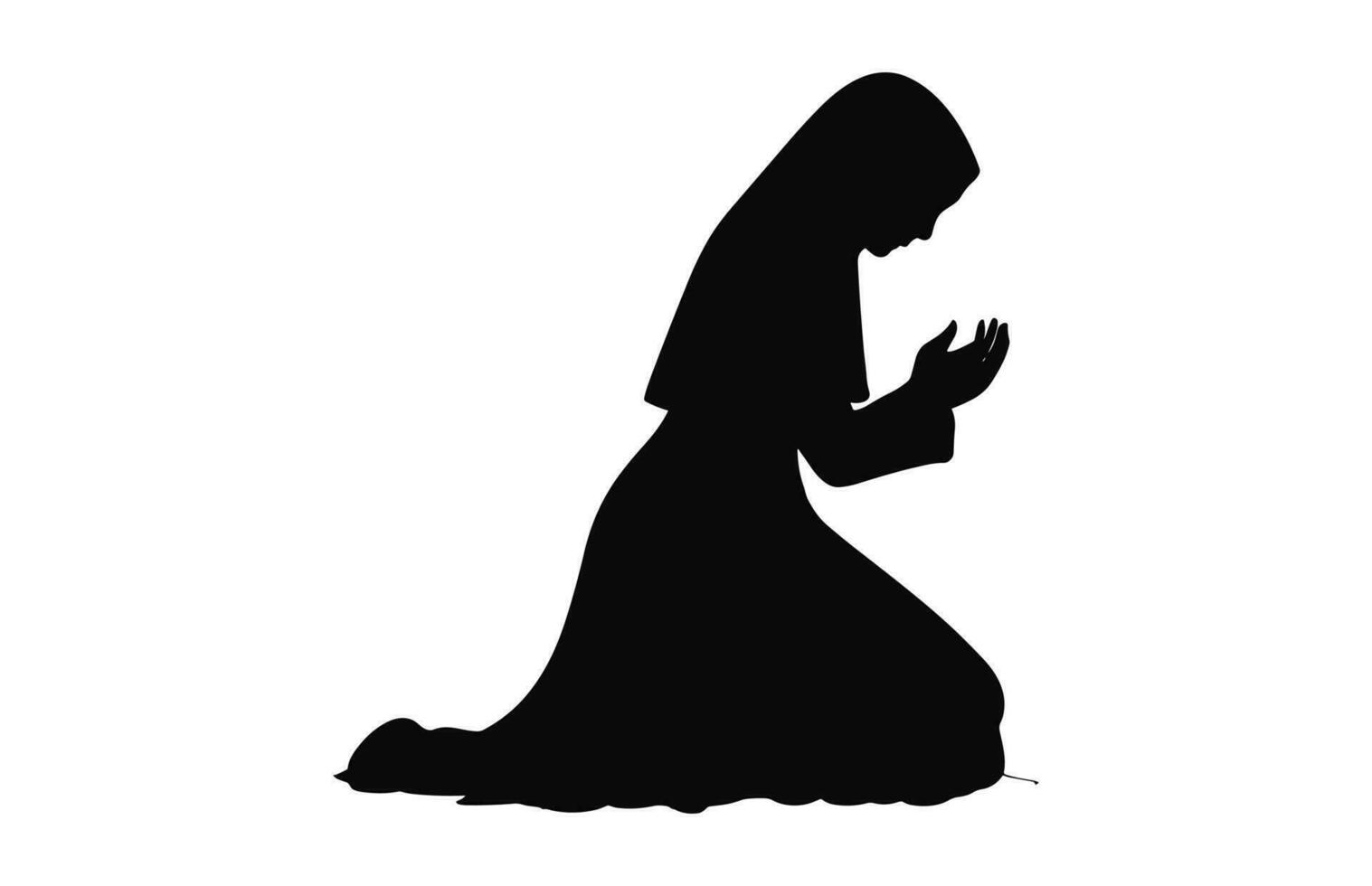 une musulman femme silhouette clipart isolé sur une blanc Contexte vecteur