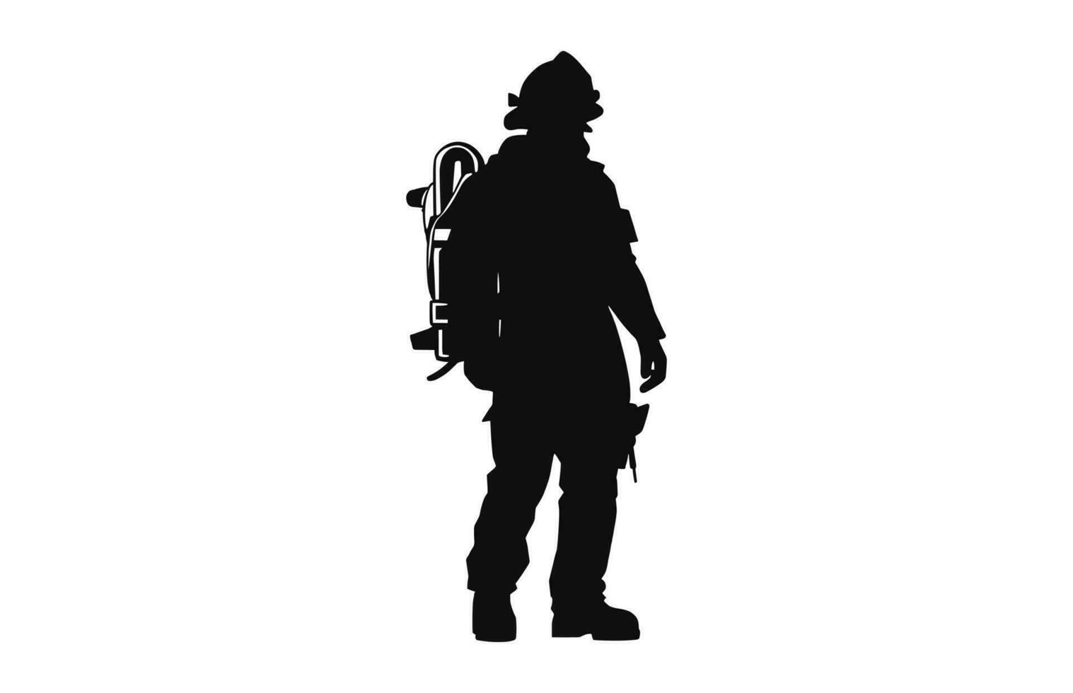 une sapeur pompier noir silhouette vecteur gratuit