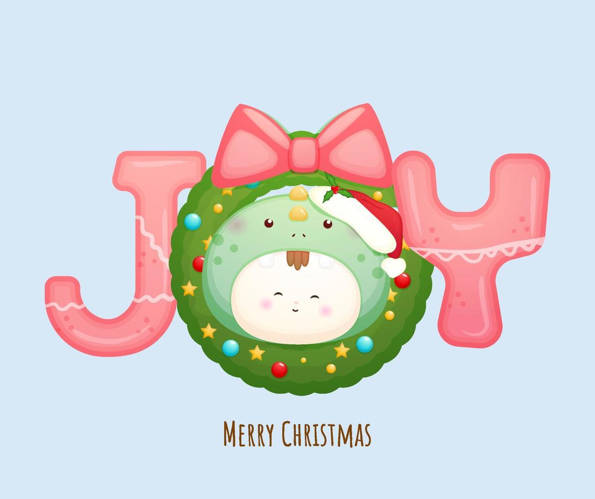 mignon bébé santa pour joyeux noël carte illustration vecteur premium