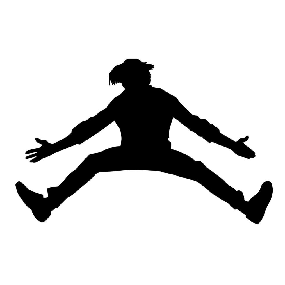 silhouette de une Masculin Danseur dans action pose. silhouette de une svelte homme dans dansant pose. vecteur