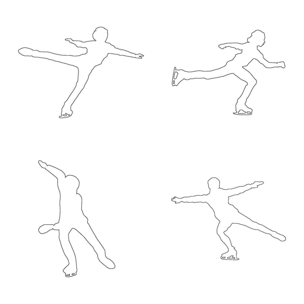 figure patinage sport icône vecteur illustration conception