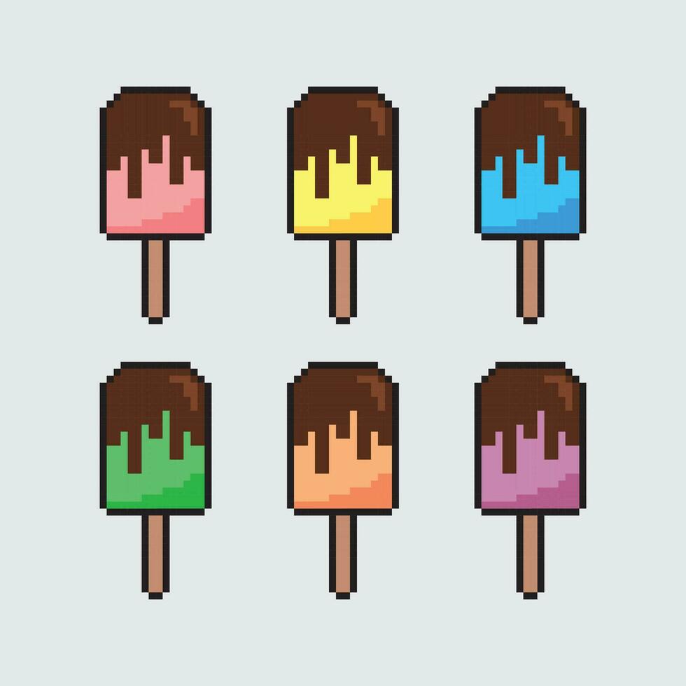 pixel art la glace crème pop vecteur